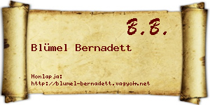 Blümel Bernadett névjegykártya